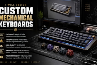 design custom mechanical keyboards,sculpt aritsan keycaps,high quality 3d rended