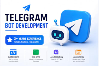 create a telegram bot with ai, webapp, and admin panel