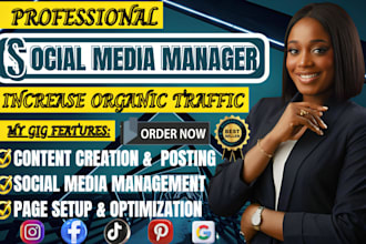 be your social media manager, social media marketing manager and content creator