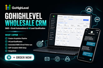 build gohighlevel real estate wholesale CRM, SMS follow up and email automations