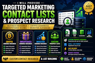 provide fresh ledger leads,sweepstak lead,crypto lead,sip lead,gambler leads