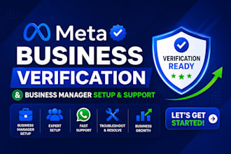 help with meta business verification and business manager setup