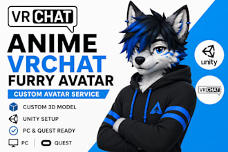 design custom furry avatar vrchat avatar vrc avatar 3d animation avatar nsfw