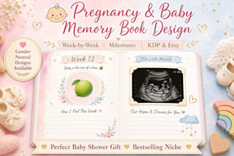 design pregnancy and baby memory journal KDP
