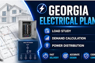 draw georgia electrical plans, load study, demand calculation power distribution
