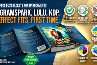 design a KDP hardcover dust jacket with full bleed print ready files