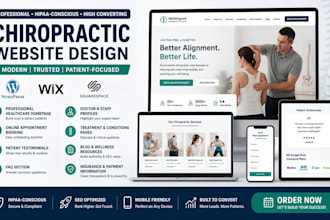 design a chiropractor website, chiropractic, wellness, physical therapy website