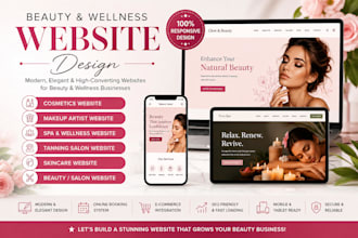 build cosmetics website, makeup website, spa, tanning, skincare, saloon website