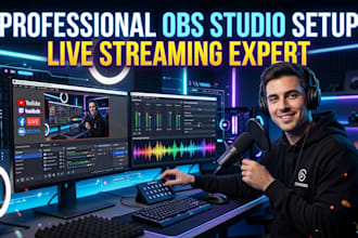 set up obs studio for professional live streaming on youtube, twitch, facebook
