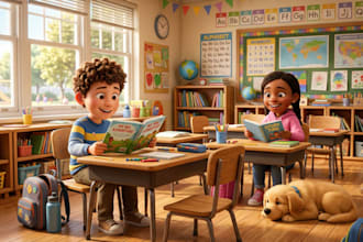 do children story book illustration, children story book illustration
