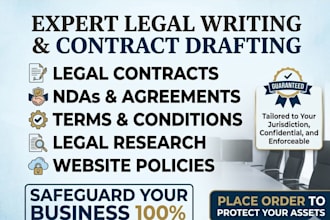 do professional legal writing, contract drafting and legal research