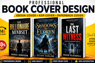 do book cover design, fantasy book cover, ebook cover and kindle book cover