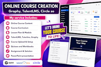 create course content on talentlms, learnworld, graphy, moodle and wordpress lms