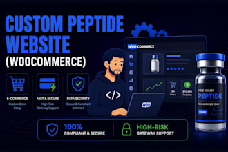 design a woocommerce peptide website or medical website store
