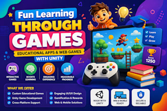 develop learning game and fun educational games application with unity