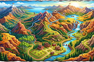 design custom ranch visitor map for trail hiking navigation and topographic maps