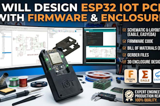 design esp32 iot pcb layout firmware and 3d enclosure in eagle fusion360 easyeda