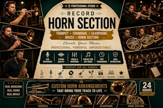 record pro trumpet, trombone, saxophone, brass horn section