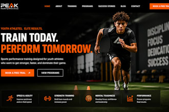 design wix youth sports performance website sports training website