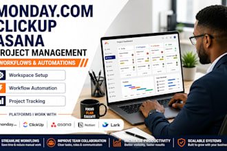 setup monday crm clickup asana workflow automations and project management
