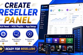 create reseller panel strong8k, 4k configure xui panel, m3u playlist with app