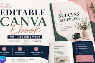 design a fully editable canva ebook with modern layout