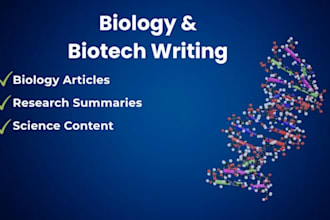 write research articles on molecular biology, structural biology, biochemistry