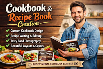 cookbook recipe book design, kdp cookbook formatting, food blog