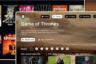 develop iptv and ott apps for android TV, fire TV, tizen and webos with panel