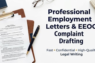 draft professional employment letters, eeoc complaints and legal documents