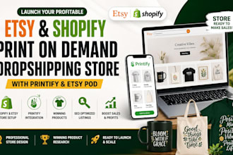 set up etsy print on demand drop shipping store with printify and etsy pod
