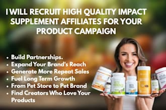 recruit high quality impact supplement affiliates for your product campaign