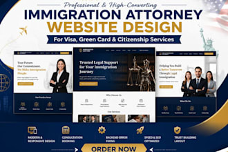 create immigration attorney website for visa, green card, citizenship services