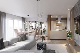 deliver revit apartment interior,HQ rendering, provide dwg, jpg, skp or rtv file