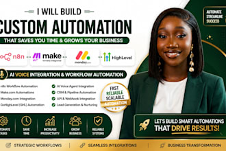 build custom n8n make automation n8n monday com ghl and n8n ai voice integration