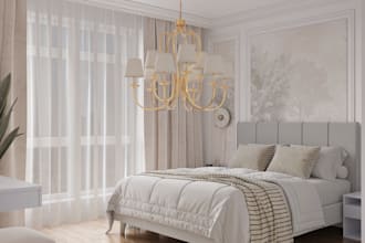 3d visualization of a bedroom
