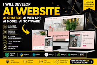 develop ai website, ai chatbot, ai web app, ai model ai software