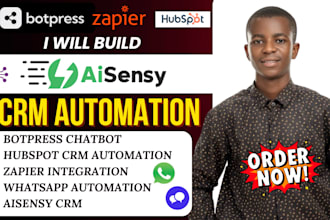 build botpress hubspot zapier integration whatsapp  aisensy crm automation