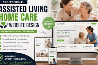 design assisted living, home care, senior care healthcare website