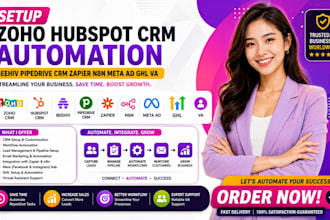 setup zoho hubspot crm automation beehiv pipedrive crm zapier n8n meta ad ghl VA