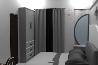do interior deign of your bed room and  3d render