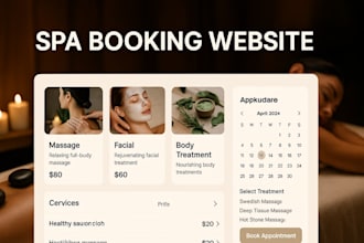 create spa website, beauty spa, day spa, spa direct booking wellness website