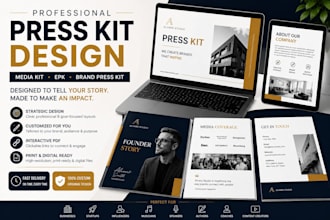 design a modern media kit press kit and brand kit startup press kit epk design