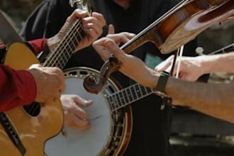 record fiddle,mandolin,banjo,harmonica,harp,lute for bluegrass,country and folks