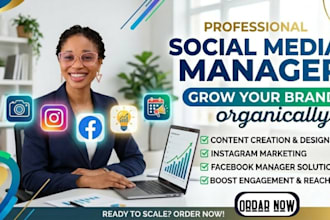 be your social medial marketing manager, organic instagram and content creator