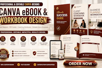 canva lead magnet ebook design, pdf guide, editable canva workbook for coaches