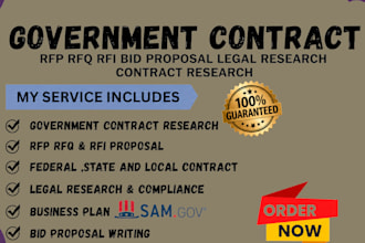 government contract rfp rfq rfi bid proposal legal research contract research