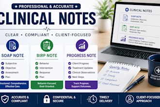 write soap, birp, and progress notes professionally