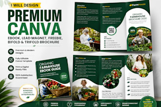 design premium canva ebook mockup freebie lead magnet bifold trifold brochure