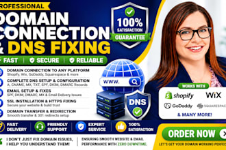 connect domain to godaddy, shopify, wix and fix dns issues fast